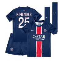 Maglia Calcio Paris Saint-Germain Nuno Mendes #25 Prima Divisa Bambino 2024-25 Manica Corta (+ pantaloncini)